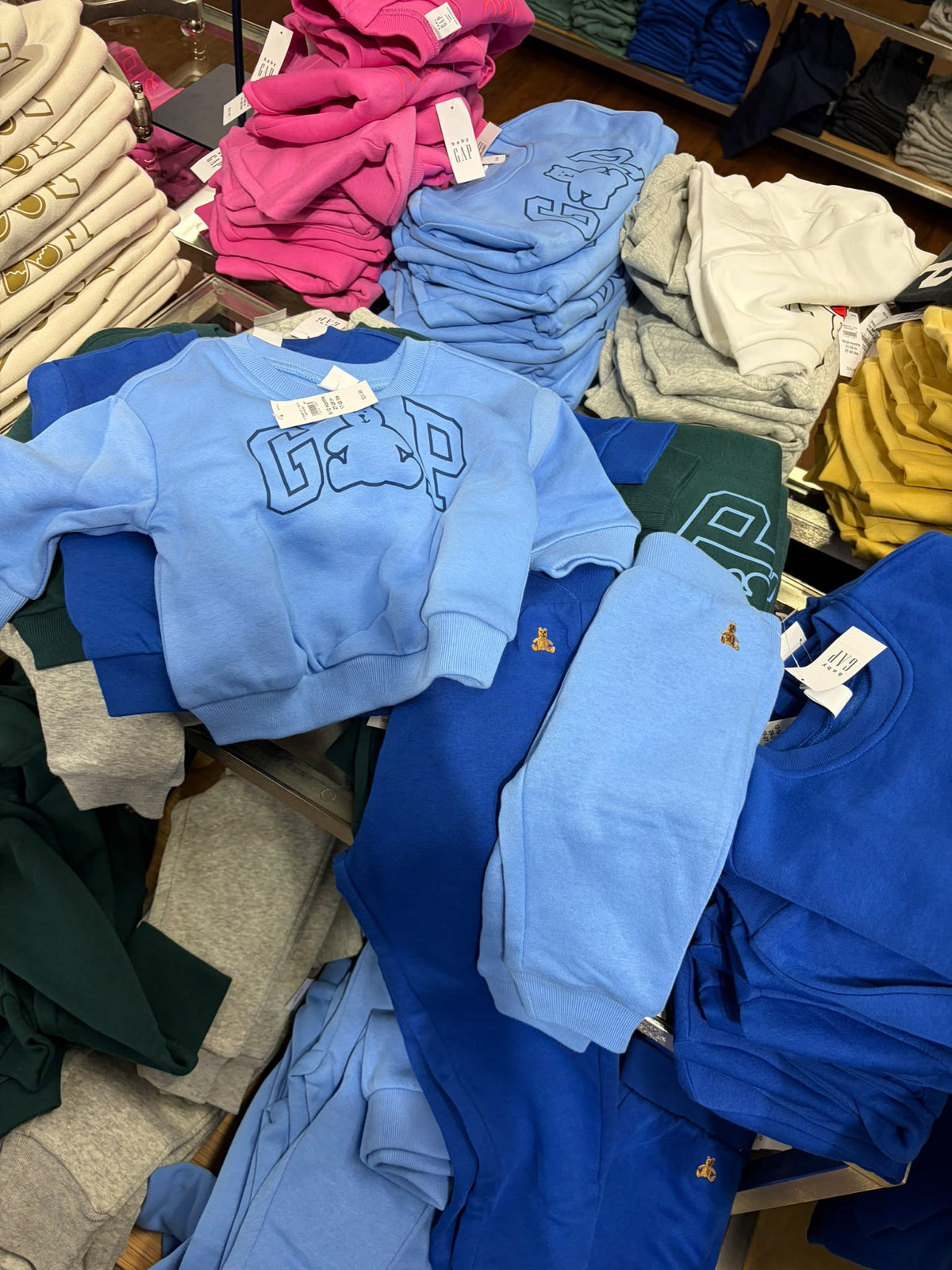Gap babyGap Relaxed Holiday Logo Boy and Girl  Sweatshirt - Rain Blue