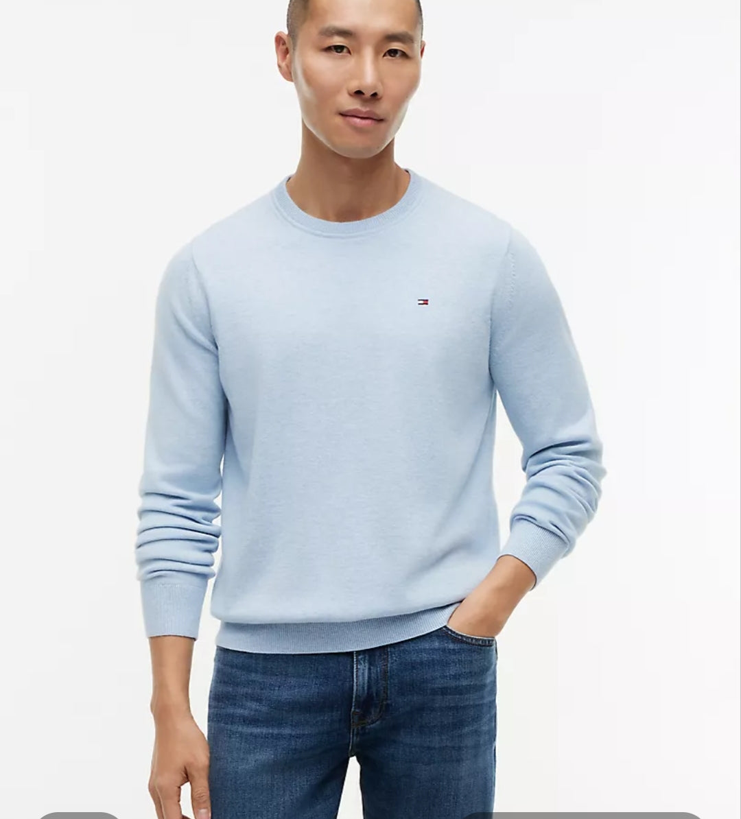 Tommy Classic Crewneck Men Sweater-Breezy Blue