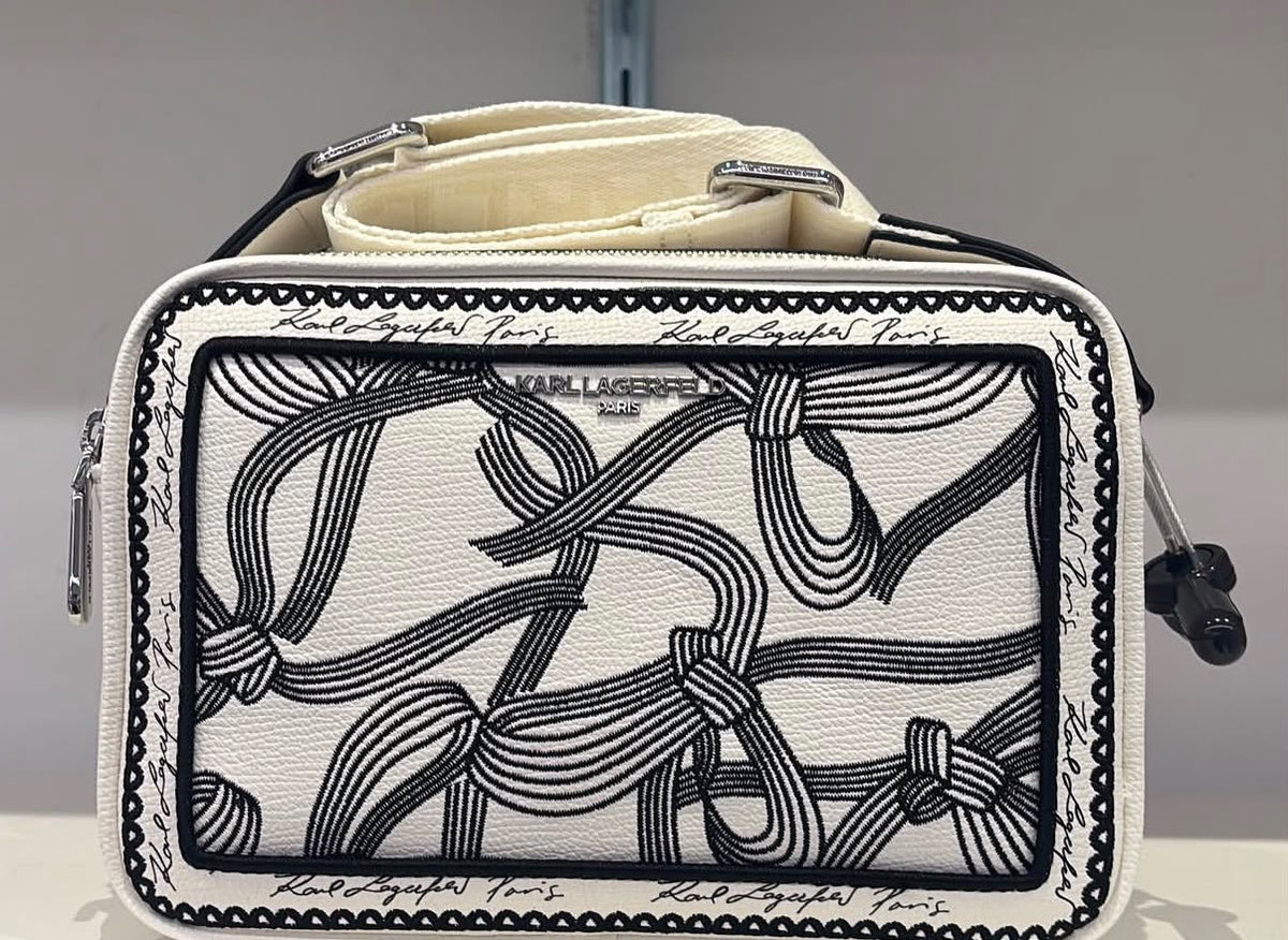 Karl MAYBELLE Women CROSSBODY WITH BOW DETAILS -White/Black Print