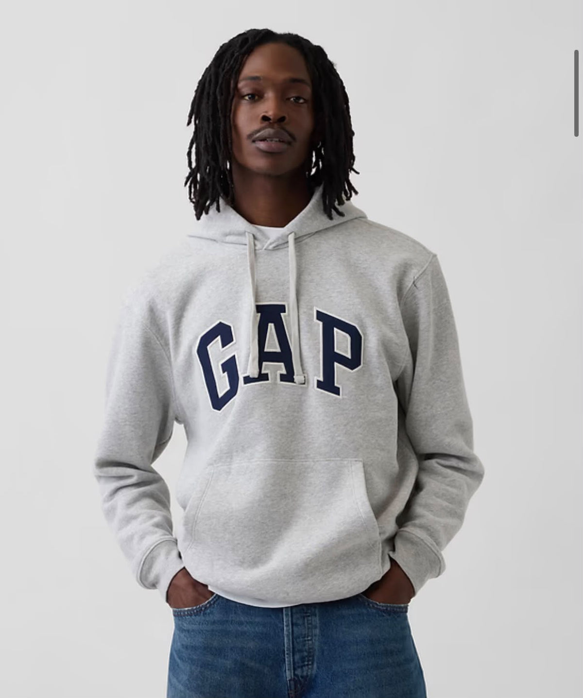 Gap Adult VintageSoft Arch Logo Men  Hoodie - Light Heather Grey