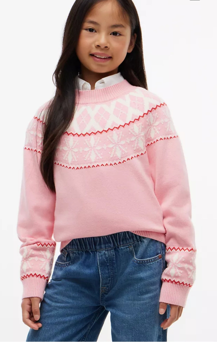 Tommy Kids' Fair Isle Girl  Sweater - Pink