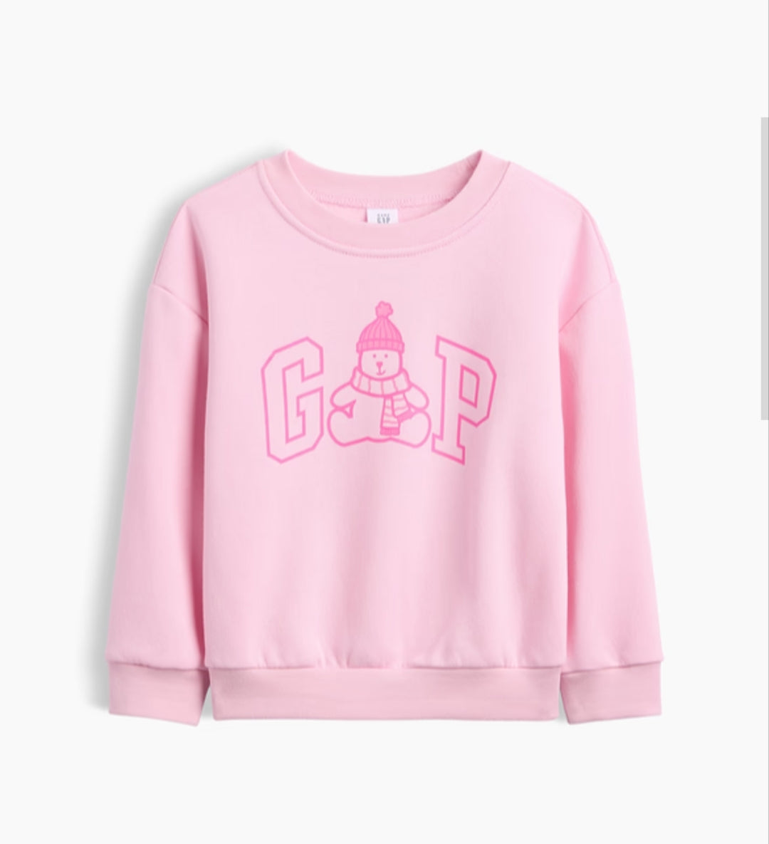 Gap babyGap Relaxed Holiday Logo Boy and Girl  Sweatshirt - Primrose Pink