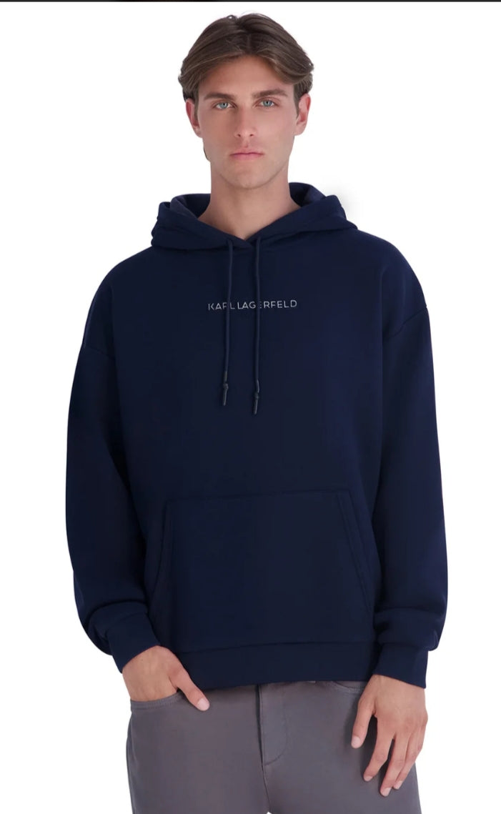 Karl LOGO FLEECE  Men HOODIE - Navy