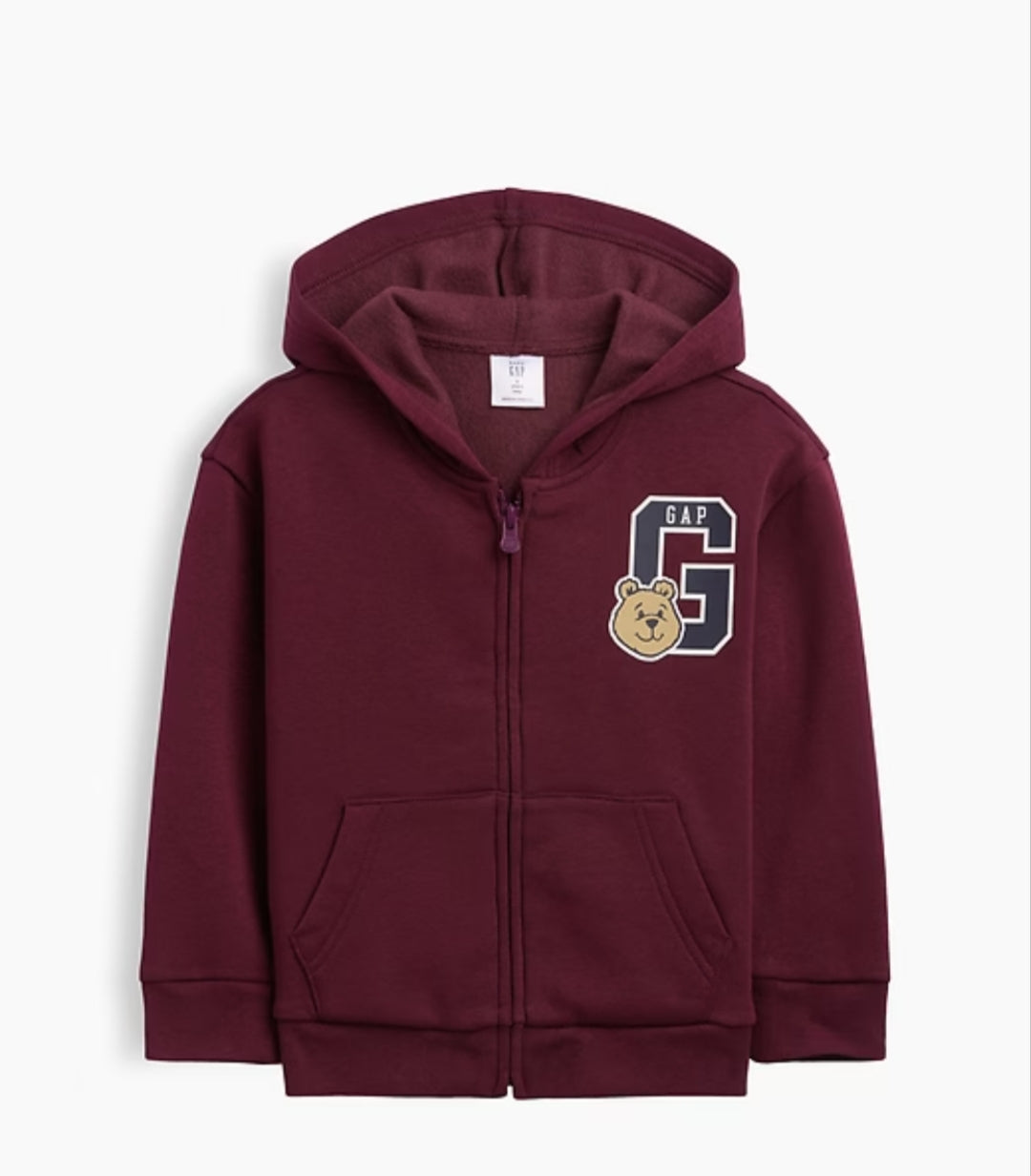 Gap babyGap Relaxed Colorblock Logo Hoodie - Tuscan Red