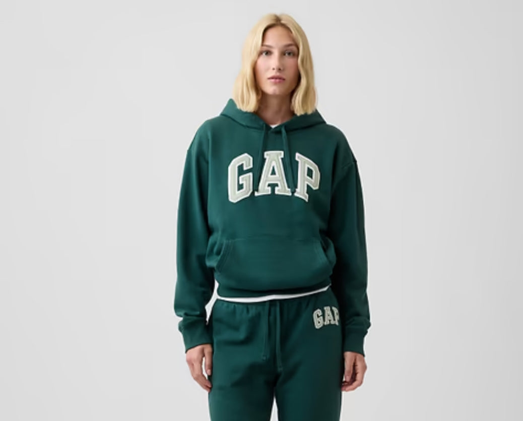 Gap Relaxed Gap Logo Women Hoodie - Deep Forest Green