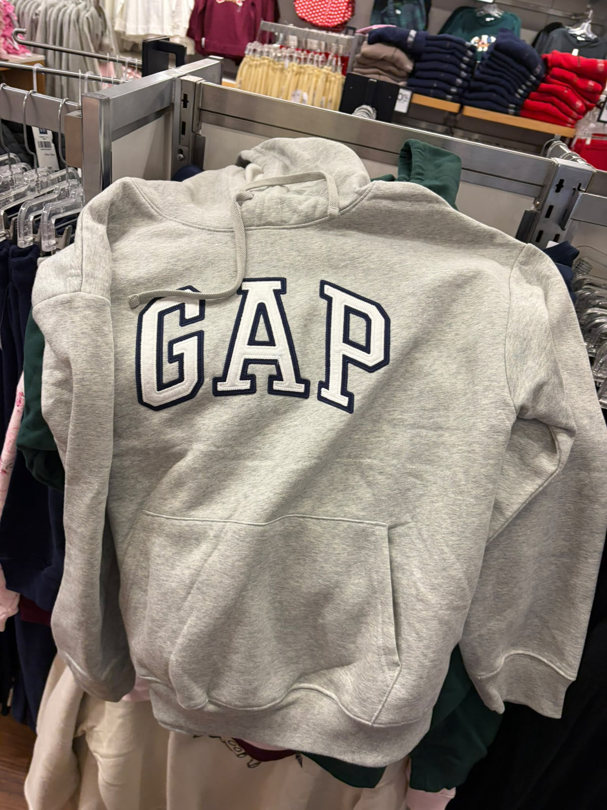 Gap Relaxed Gap Logo Women Hoodie - Light Heather Gray