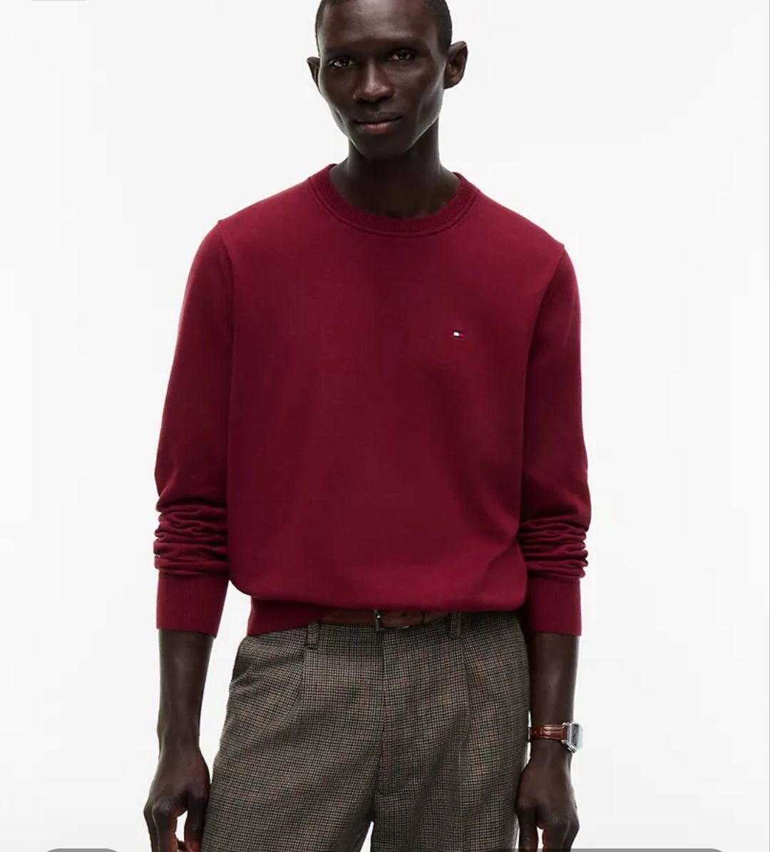 Tommy Classic Crewneck Men Sweater-Burgundy