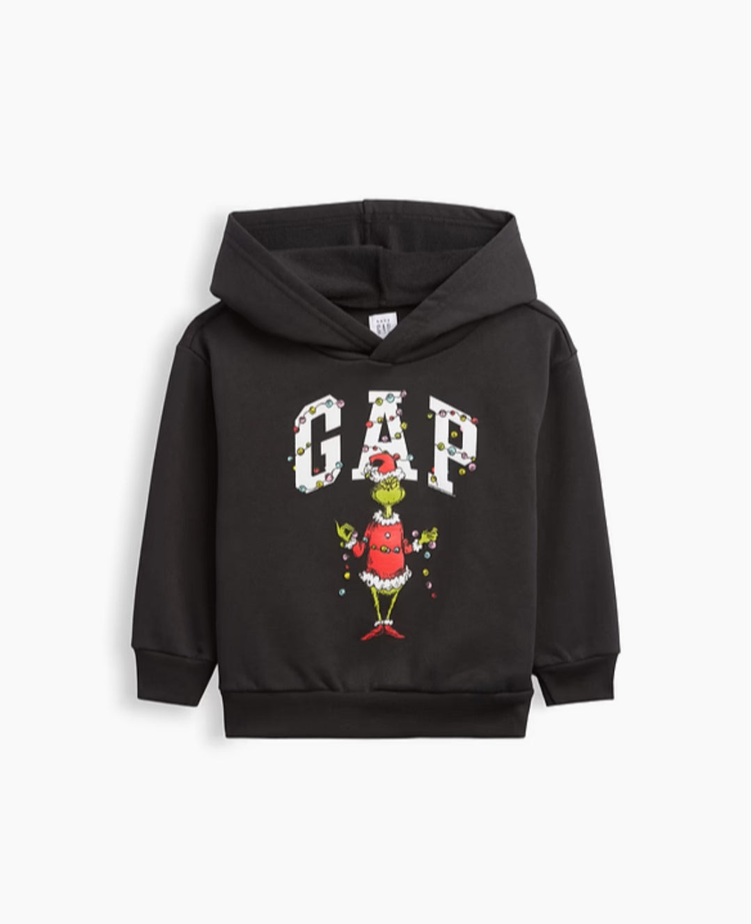 Gap babyGap Relaxed Colorblock Logo Hoodie - Grinch Black