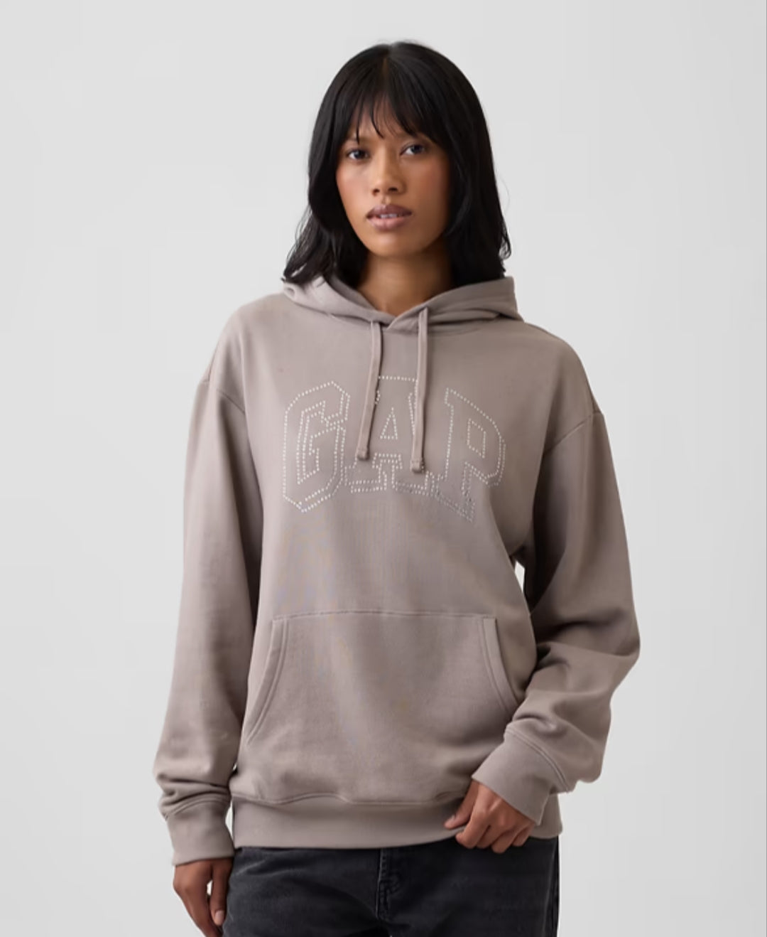 Gap Relaxed Gap Logo Women Hoodie - Medium Cool Brown