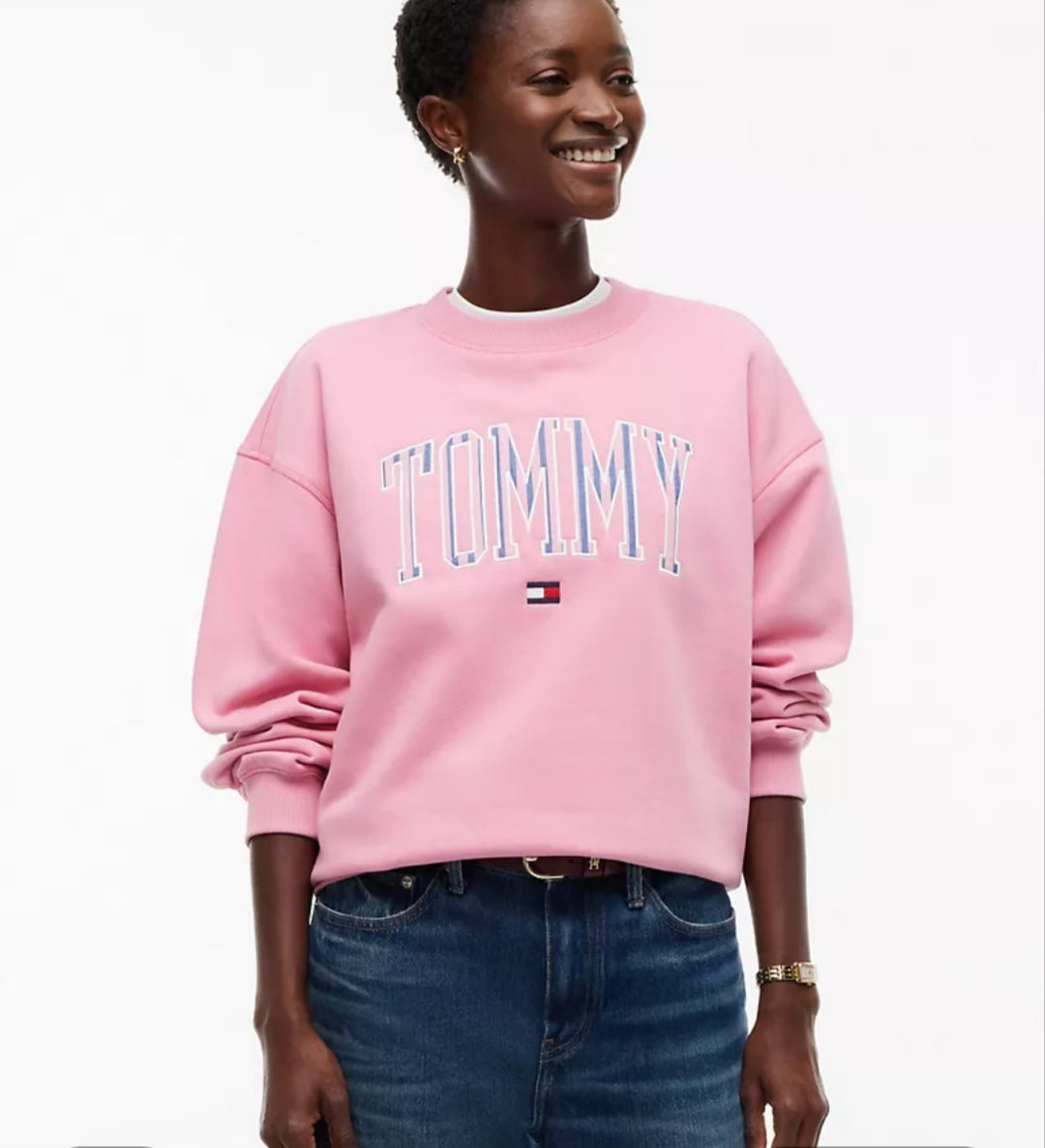 Tommy Varsity Tommy Logo Crewneck Women  Sweatshirt - Mystic Pink