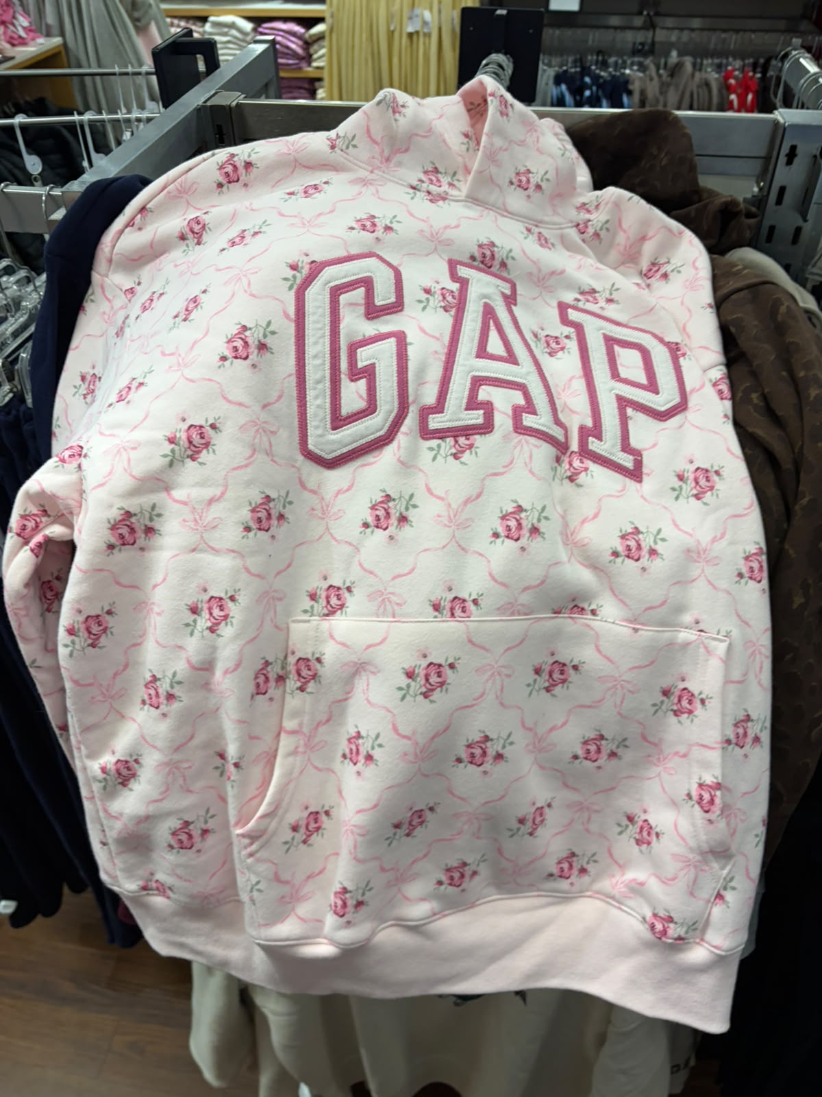 Gap Relaxed Gap Logo Women Hoodie - Pink Bow