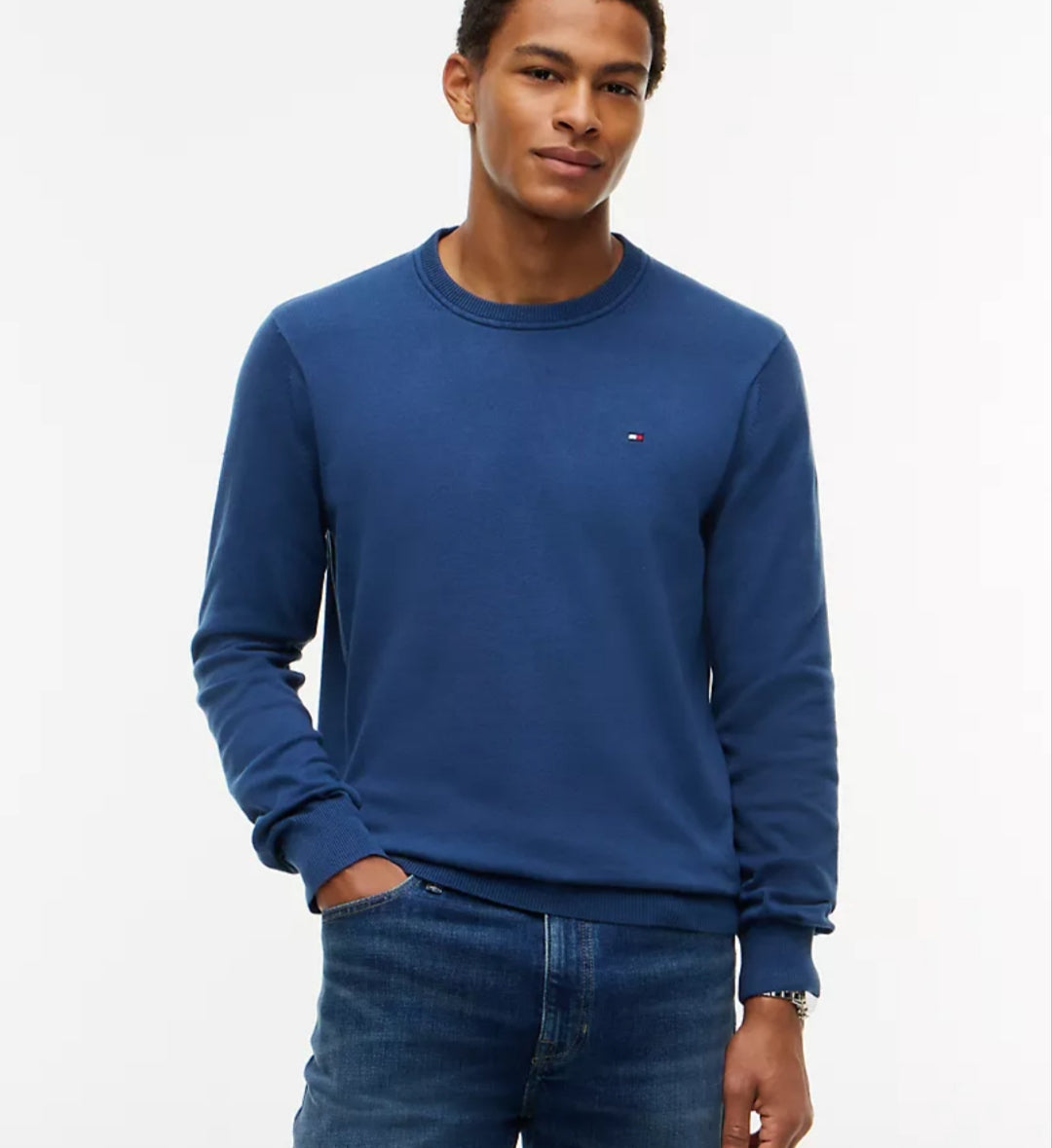 Tommy Classic Crewneck Men Sweater-Indigo Blue