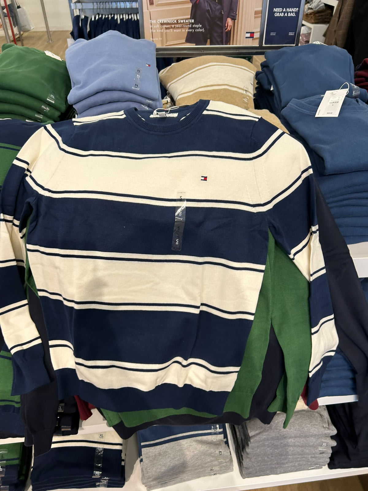 Tommy Classic Crewneck Men Sweater-Carbon Navy