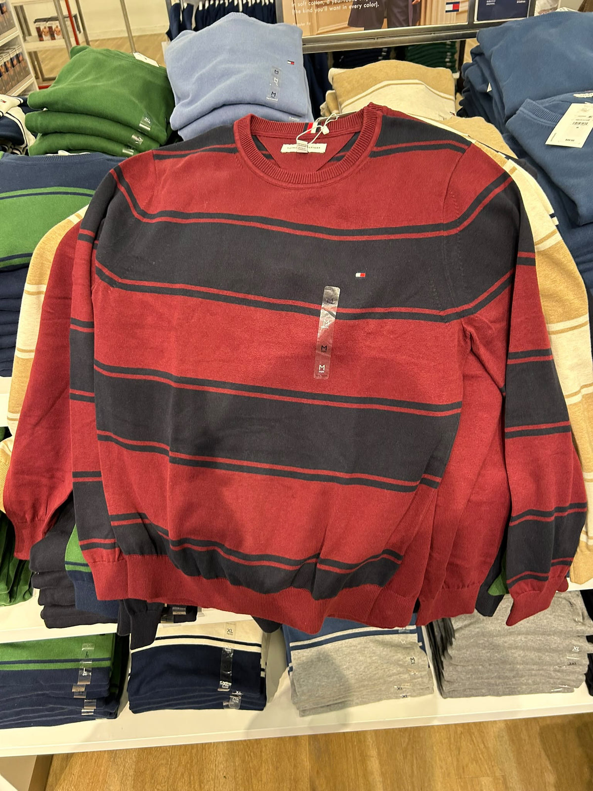 Tommy Classic Crewneck Men Sweater-Burgundy