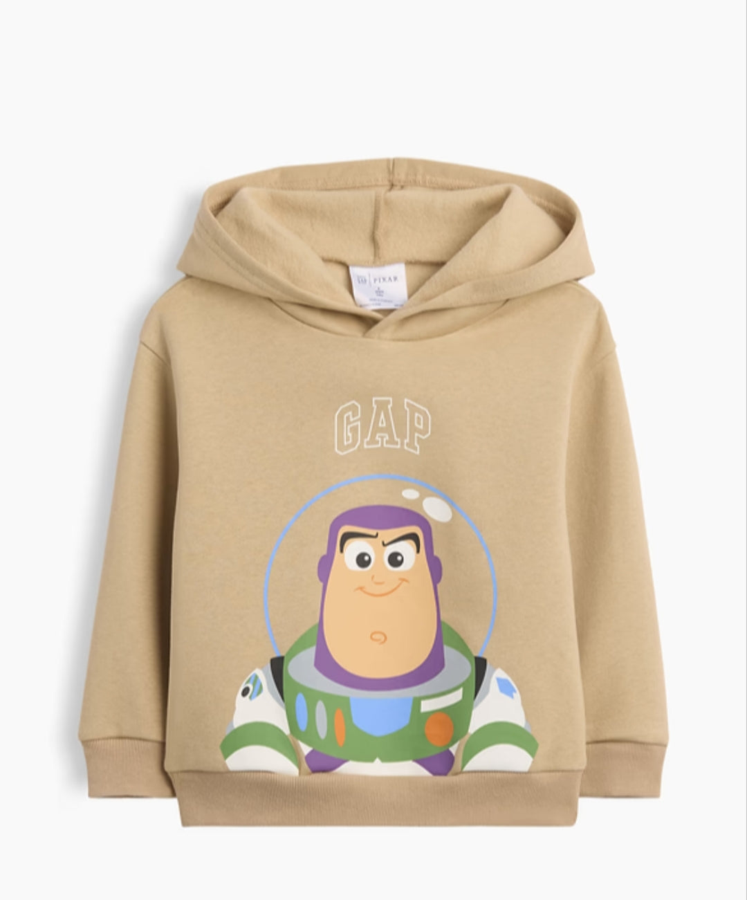 Gap babyGap Relaxed Print Logo Boy  Hoodie -Iconic Khaki Buzz Lightyear