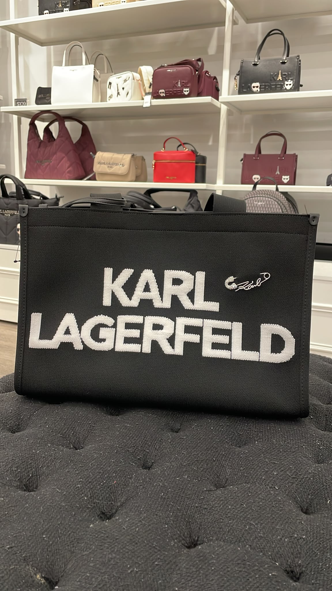 Karl KRISTINA LARGE Women TOTE-Black/White