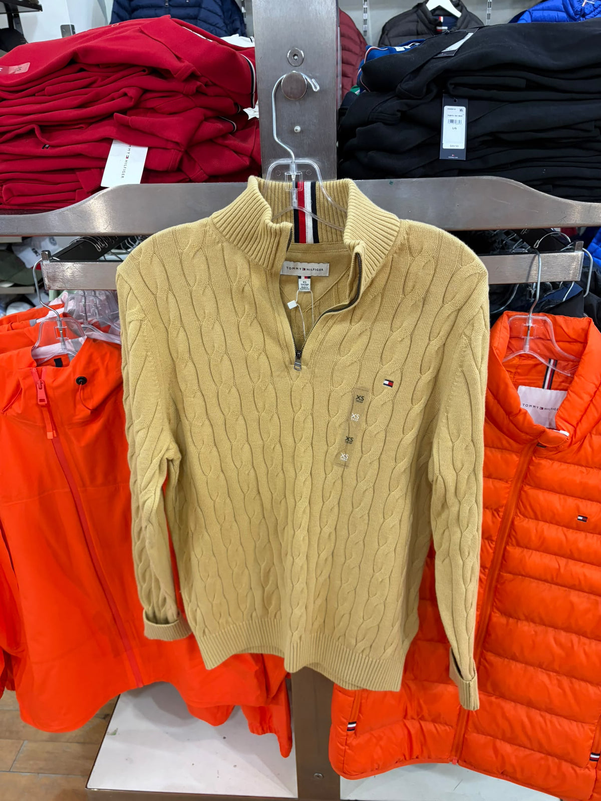 Cable Knit Men’s Quarter-Zip Sweater-Beechwood