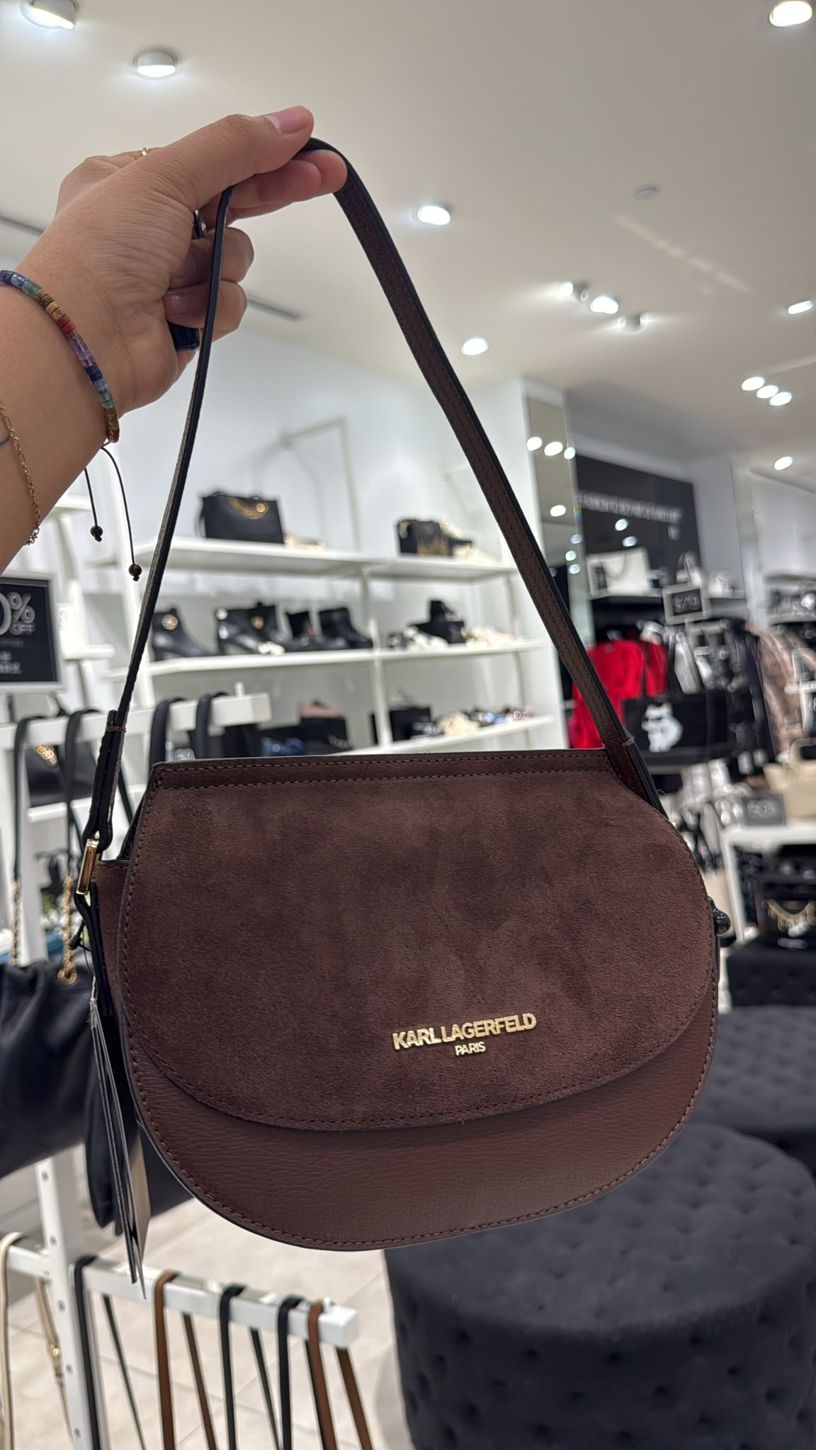 Karl LAFAYETTE VELVET PAVE Women CROSSBODY- Brown