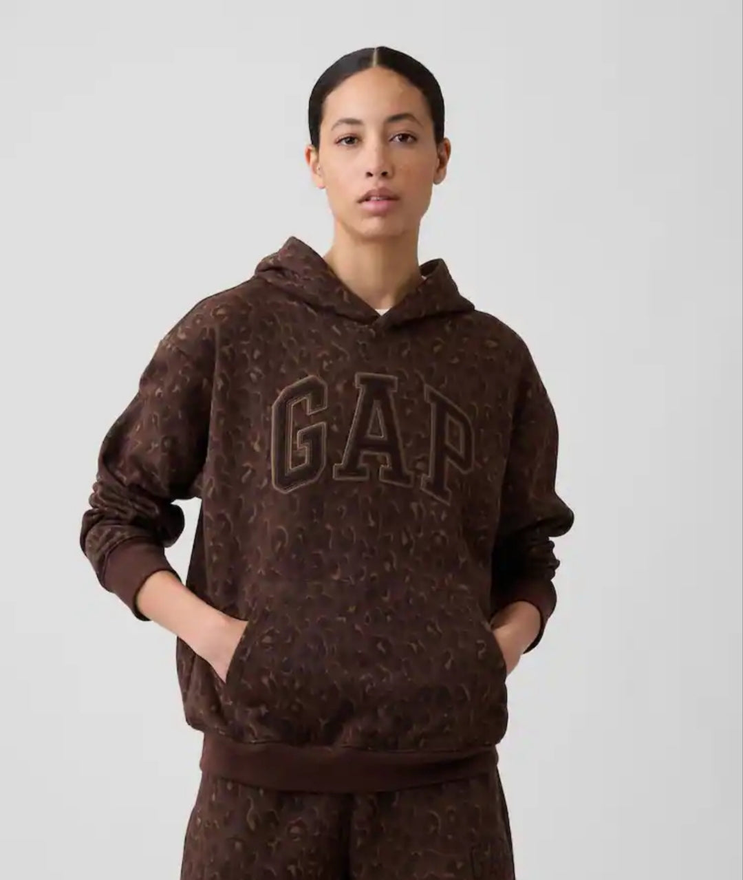 Gap Relaxed Gap Logo Women Hoodie - Leopard Print