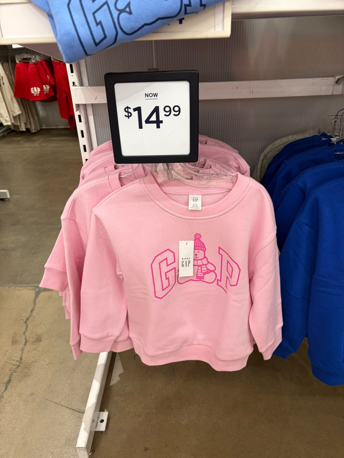Gap babyGap Relaxed Holiday Logo Boy and Girl  Sweatshirt - Primrose Pink