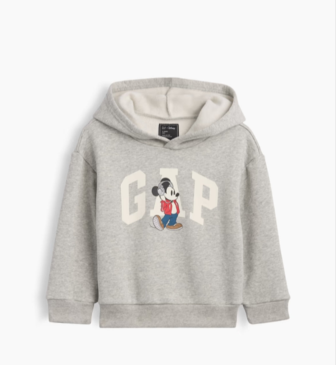 Gap babyGap Relaxed Colorblock Logo Boy Hoodie - Headphones Gray