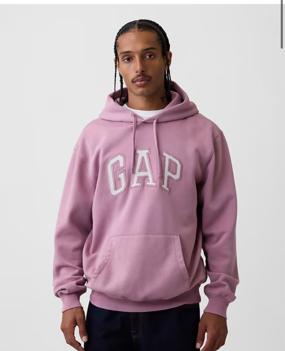 Gap Adult VintageSoft Arch Logo Men  Hoodie - Wispy Pink Mauve