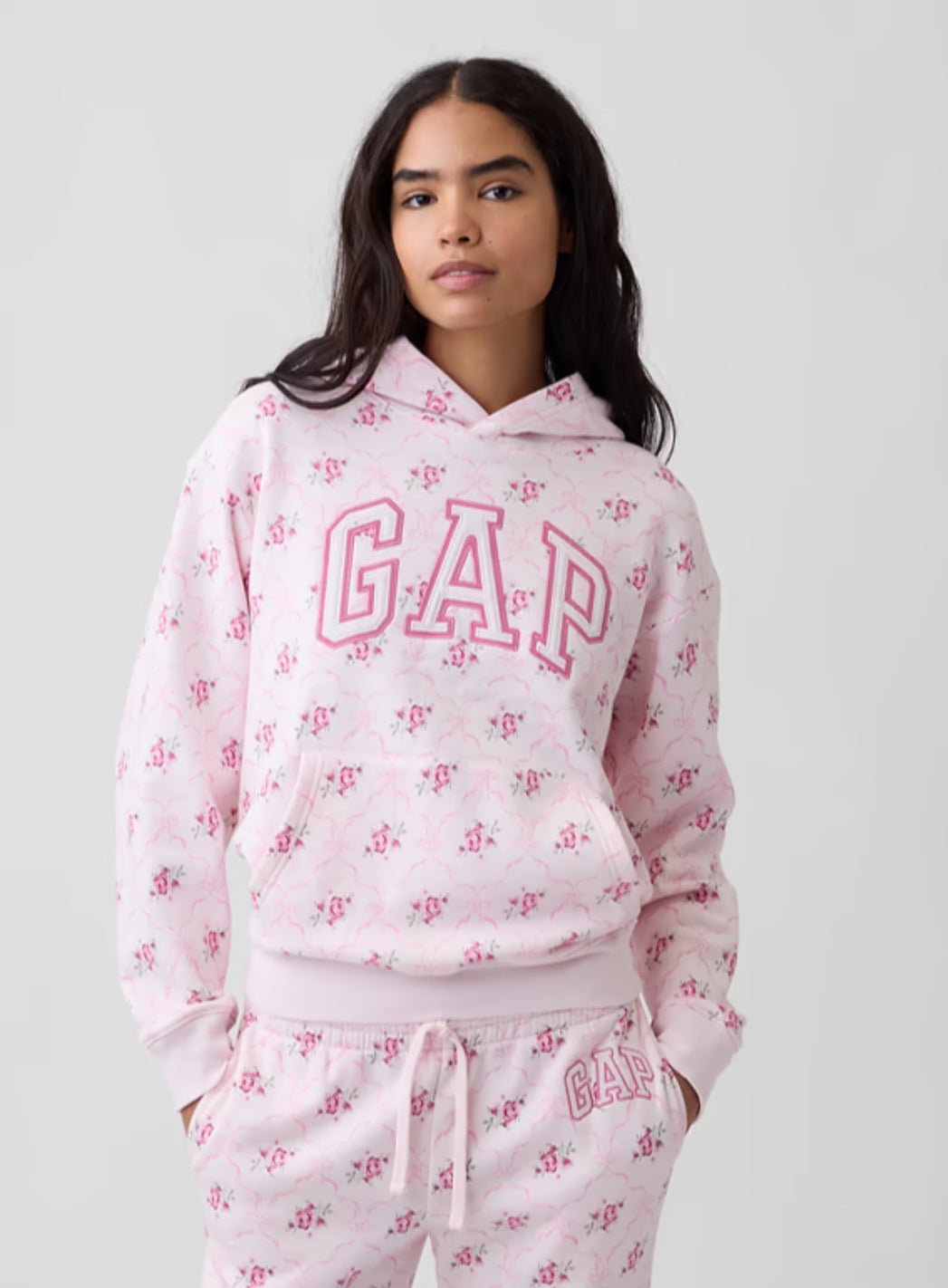 Gap Relaxed Gap Logo Women Hoodie - Pink Bow