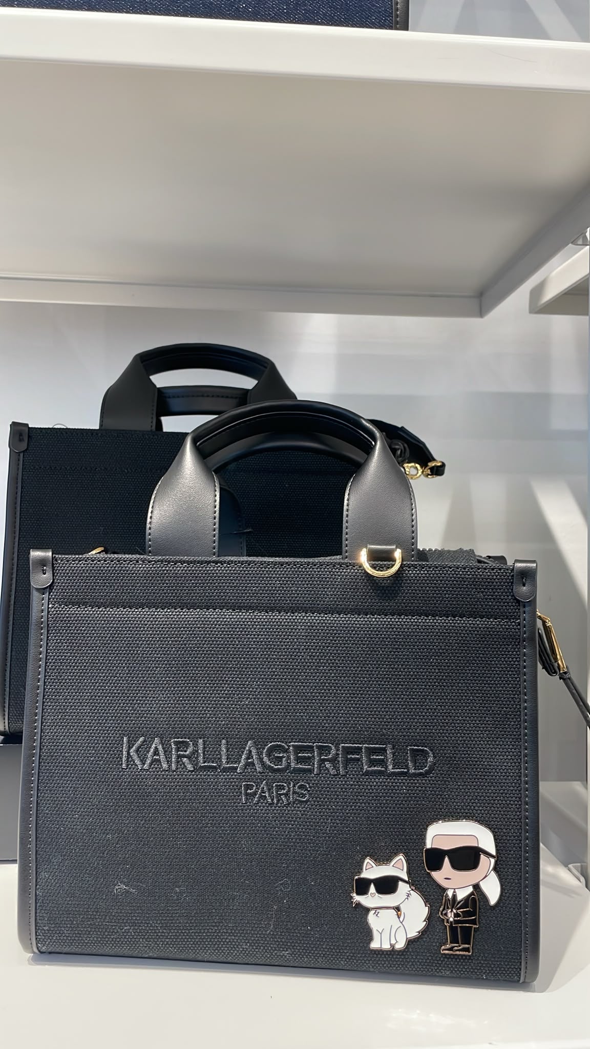 Karl KRISTINA CANVAS KARL AND CHOUPETTE LOGO Women  CROSSBODY-Black
