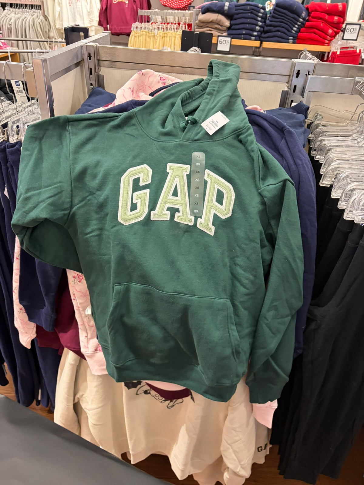 Gap Relaxed Gap Logo Women Hoodie - Deep Forest Green