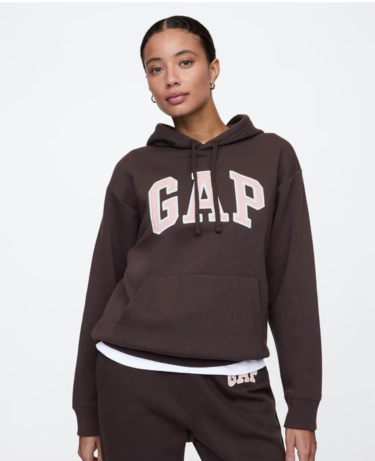 Gap Relaxed Gap Logo Women Hoodie - Turkish Coffee