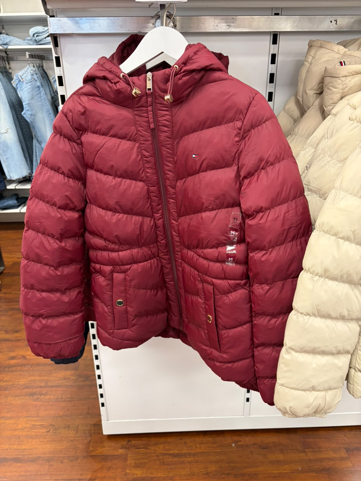 Lightweight Quilted Hooded  Women Jacket - Burgundy