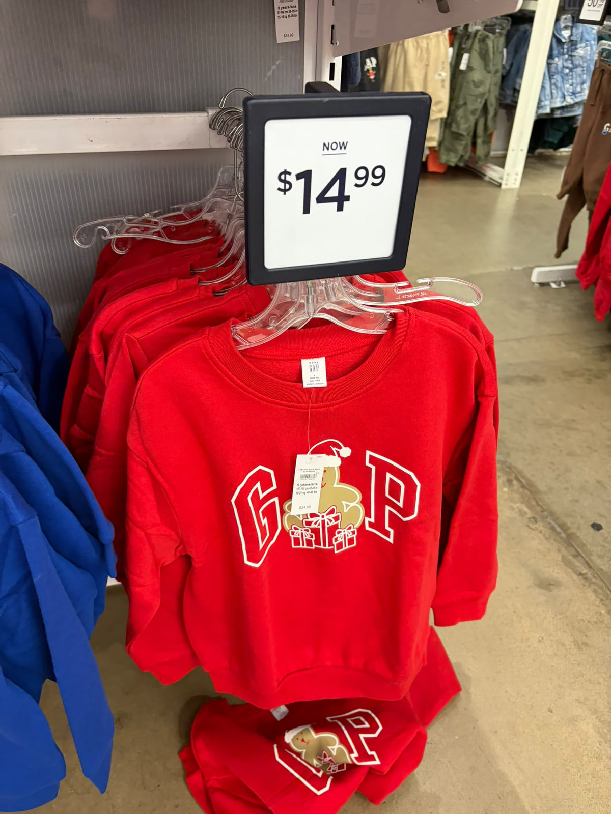 Gap babyGap Relaxed Holiday Logo Boy and Girl  Sweatshirt - Modern Red