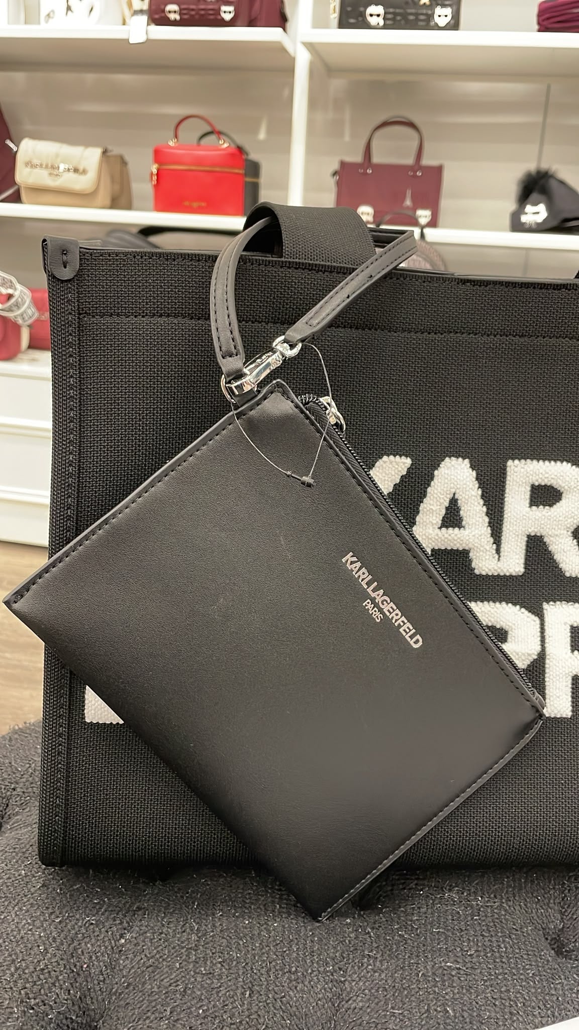 Karl KRISTINA LARGE Women TOTE-Black/White