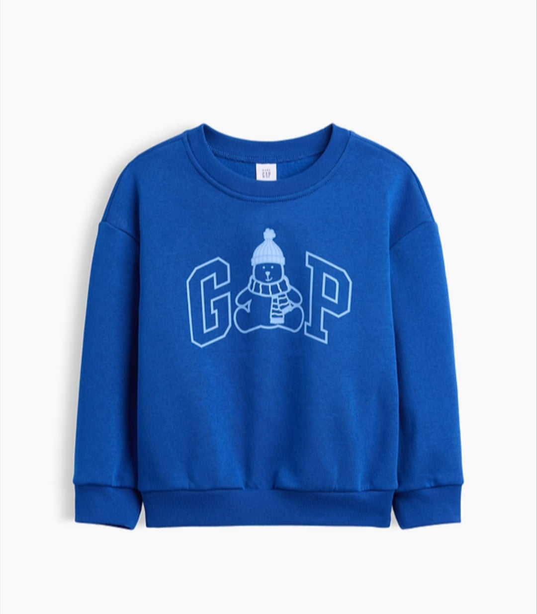 Gap babyGap Relaxed Holiday Logo Boy and Girl  Sweatshirt - Crisp Royal Blue